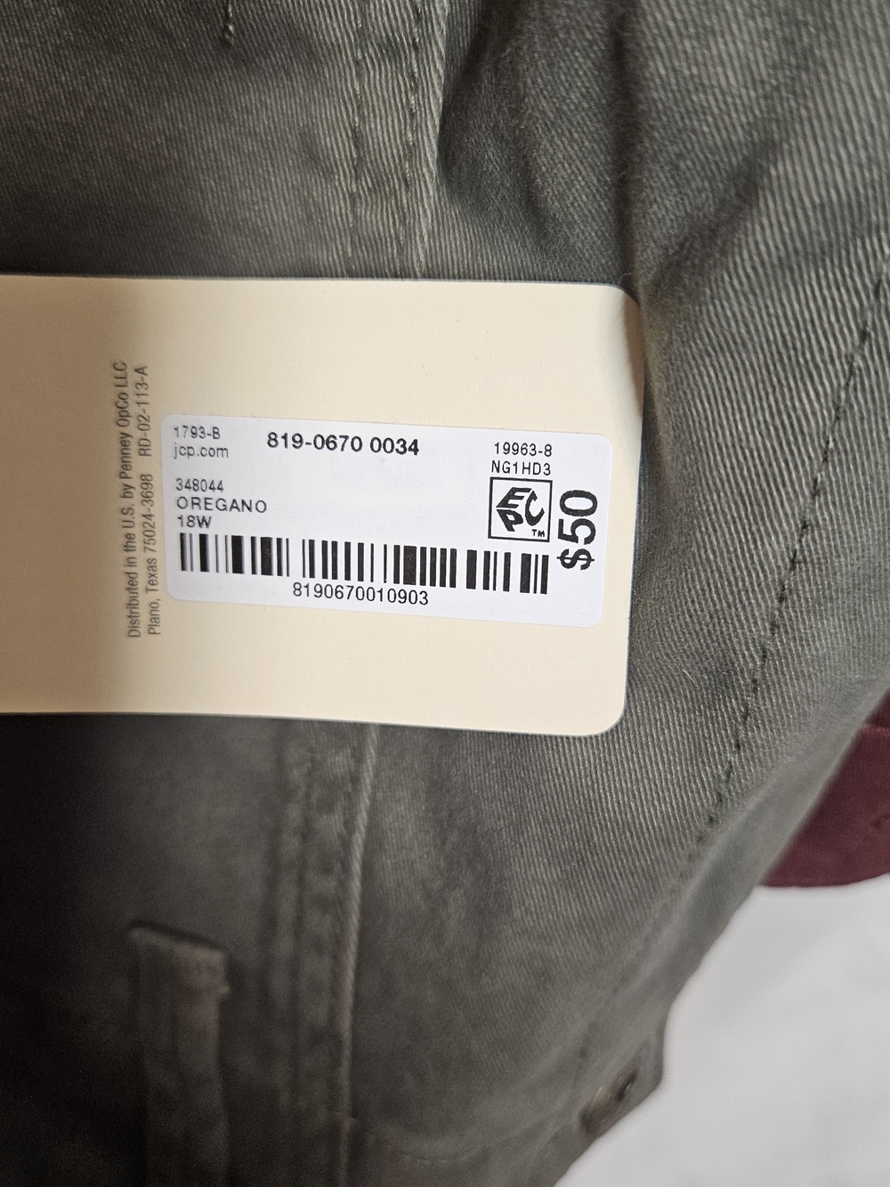 St Johns Bay 2 Pack- Stretch Twill Pants in Olive and Burgundy 18w - Picture 2 of 6